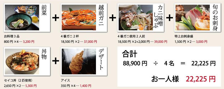単品メニュー一例